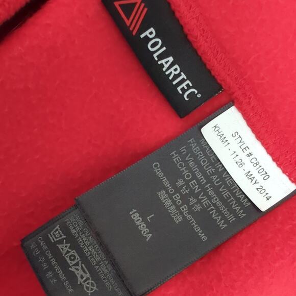 Marmot Polartec Red Full Zip Fleece Vest Mens Size Large Microfleece Warm Layer - Picture 7 of 9